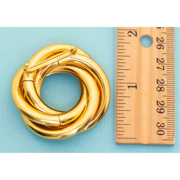 Vintage Spiral Serpent Circular Gold Tone Vortex Brooch by Napier E28 - Picture 2 of 2